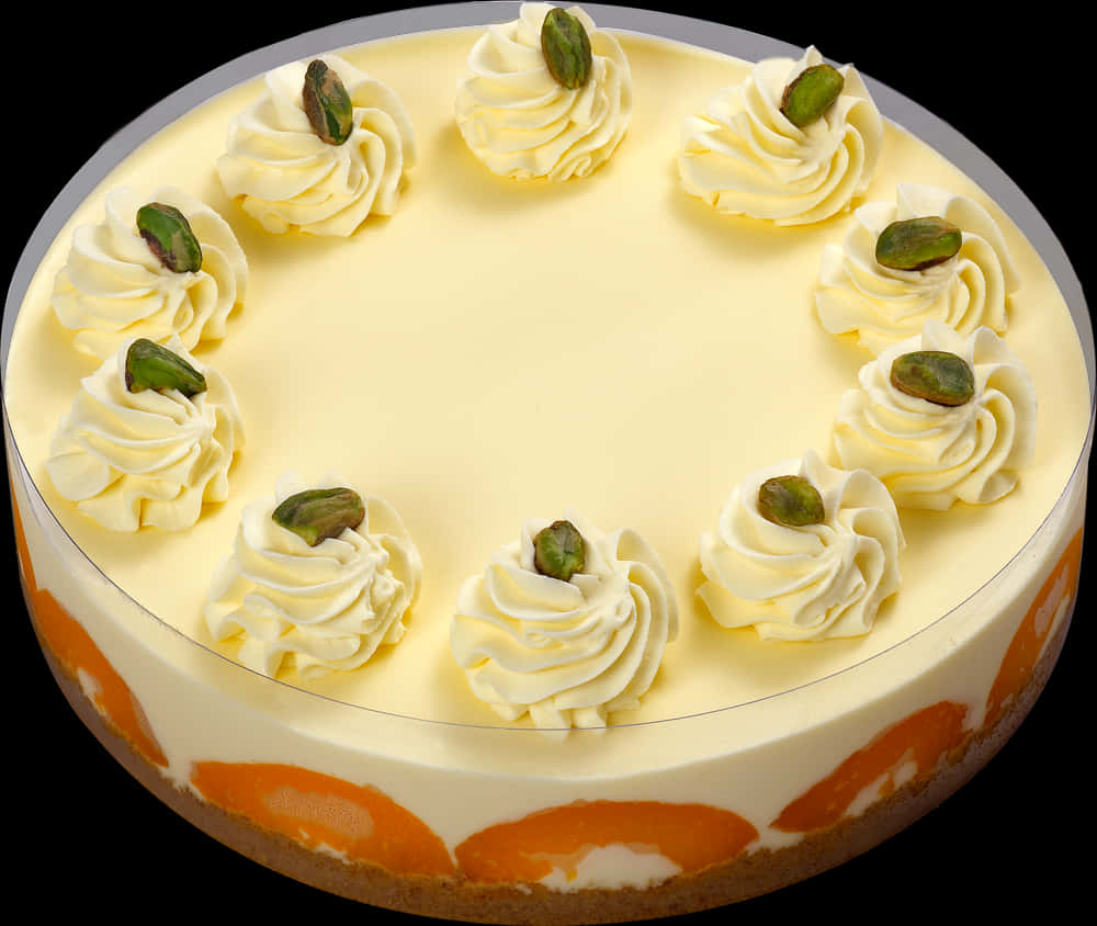 Elegant Pistachio Cream Cake PNG image