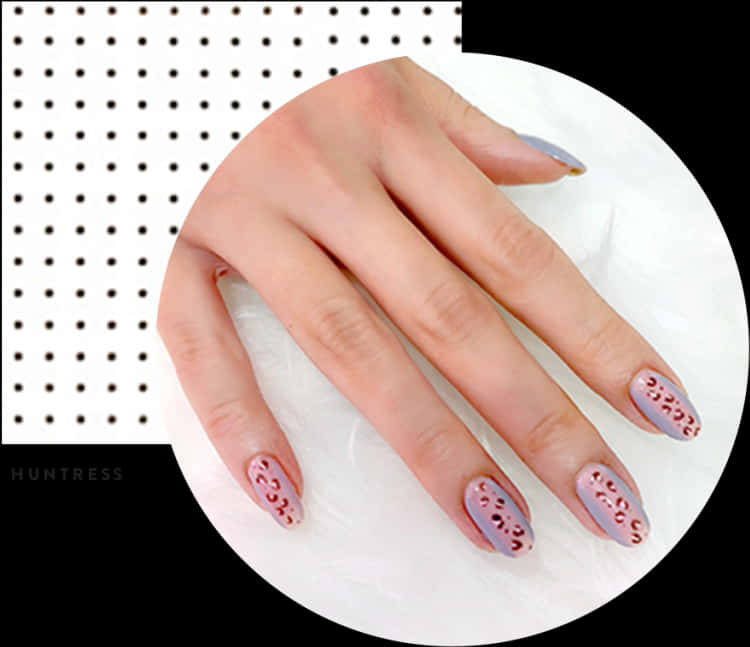 Elegant Polka Dot Nail Art PNG image