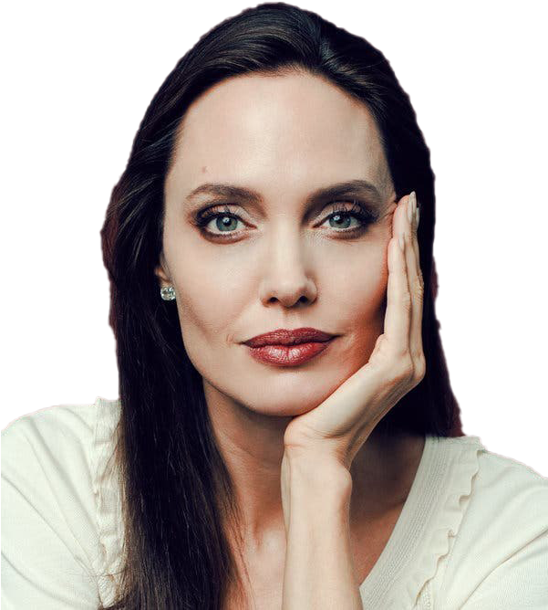 Elegant Portraitof Woman Resting Faceon Hand PNG image