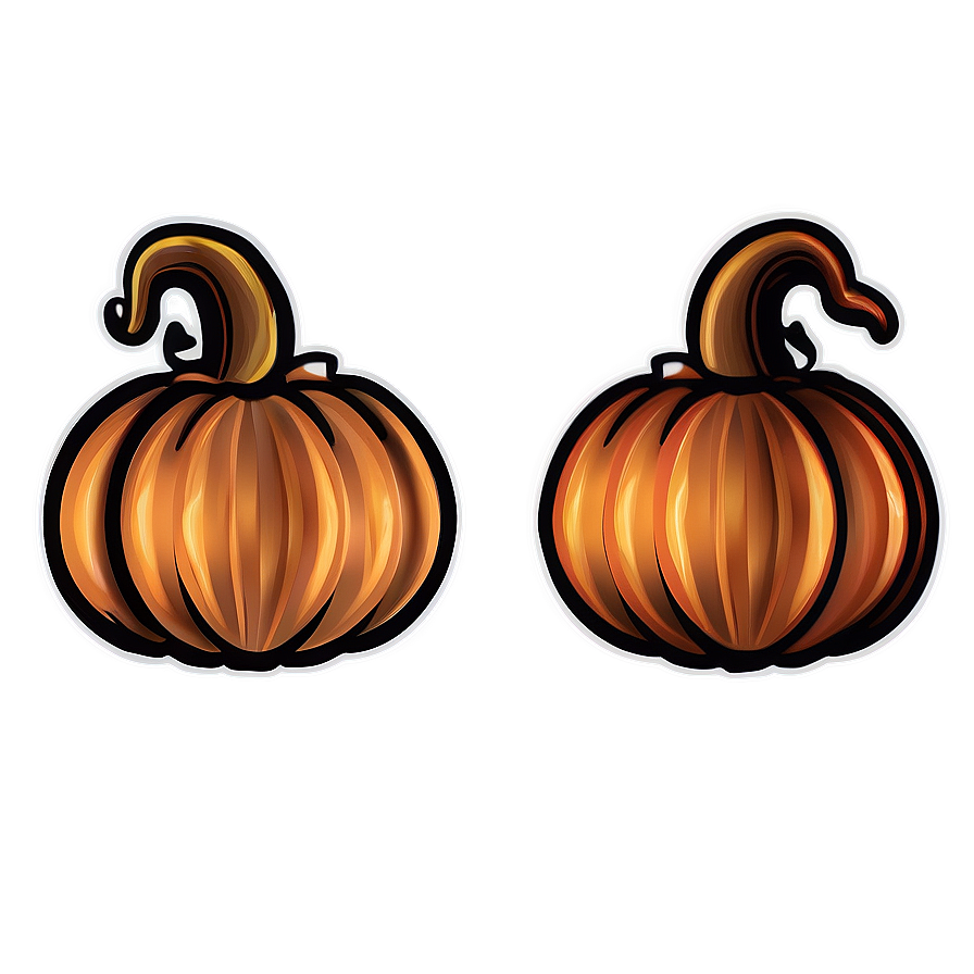 Elegant Pumpkin Outline Design Png 96 PNG image