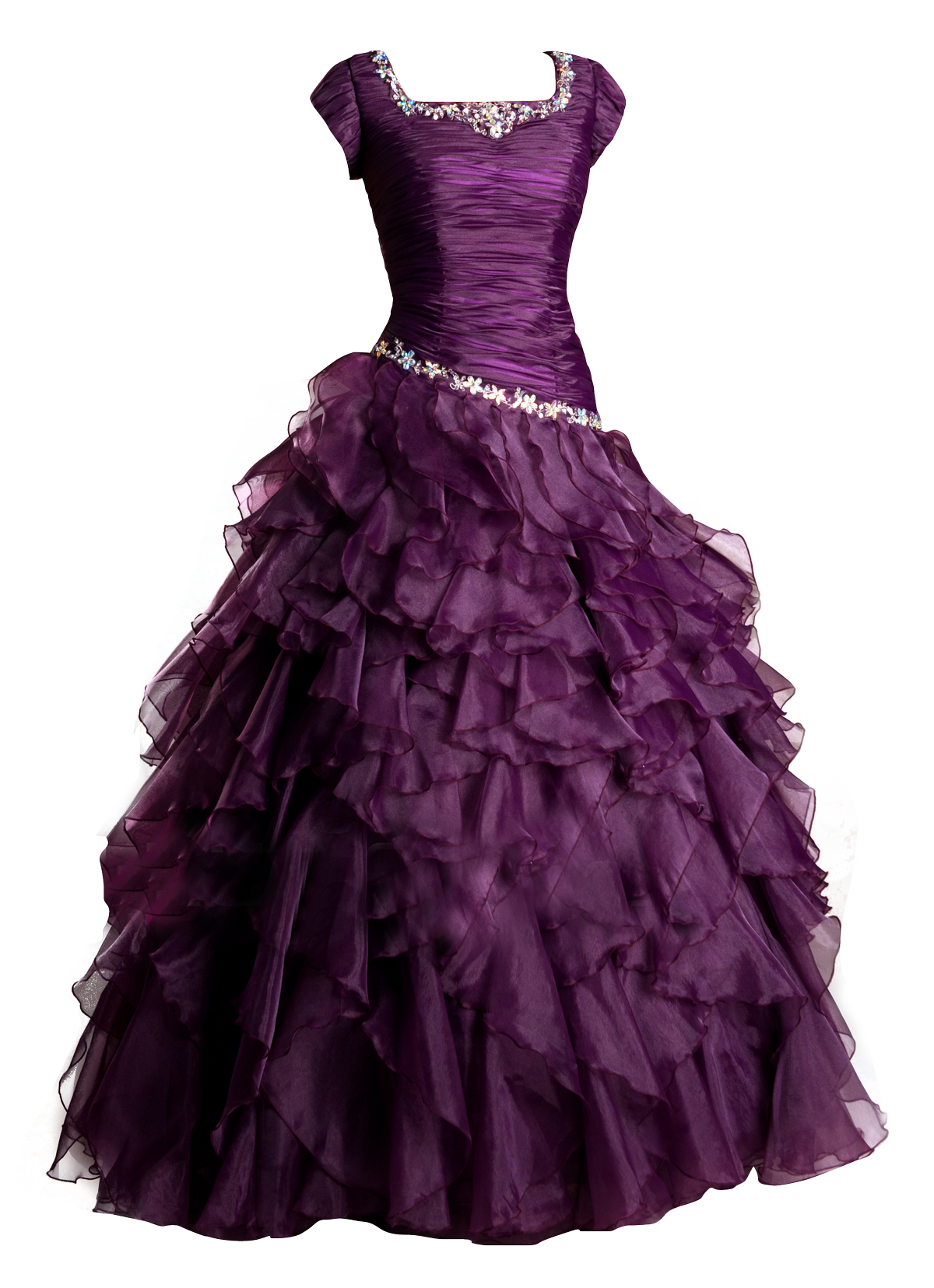 Elegant Purple Ball Gown PNG image