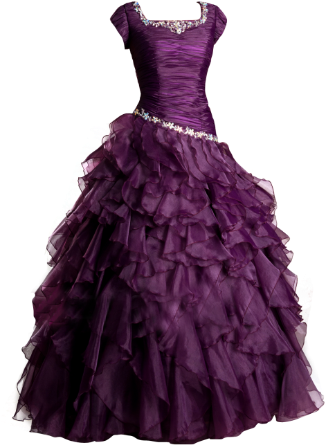 Elegant Purple Ball Gown Dress PNG image