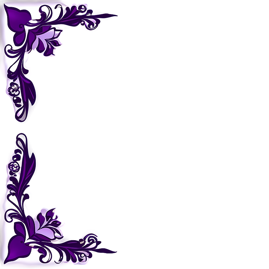 Elegant Purple Corner Border Png 31 PNG image