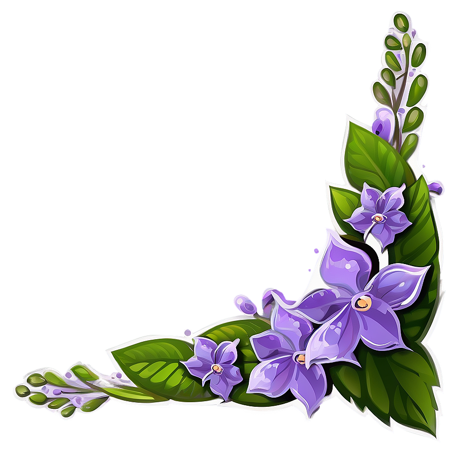 Elegant Purple Corner Border Png 9 PNG image