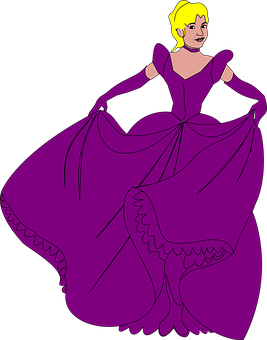 Elegant Purple Dress Princess PNG image