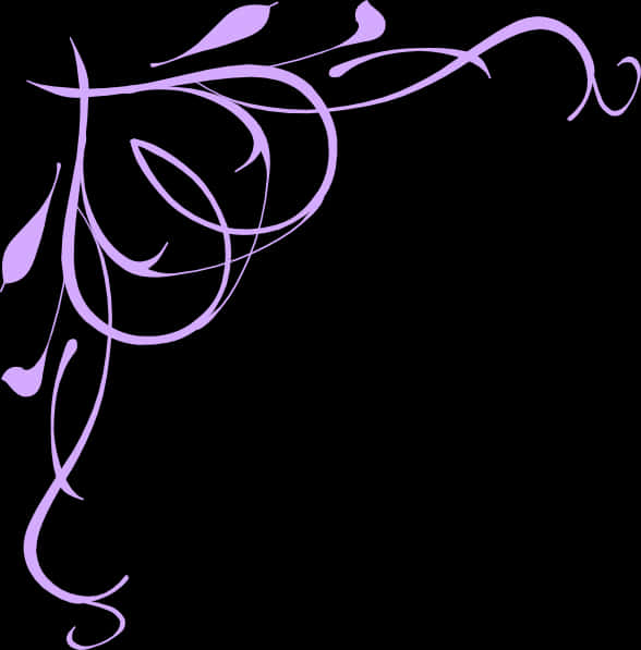 Elegant Purple Floral Wedding Border Design PNG image