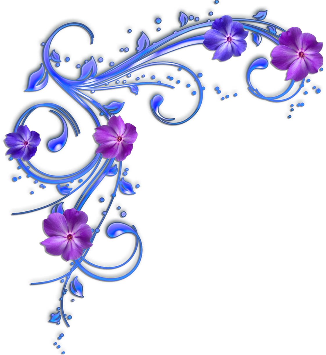 Elegant Purple Flowers Design PNG image