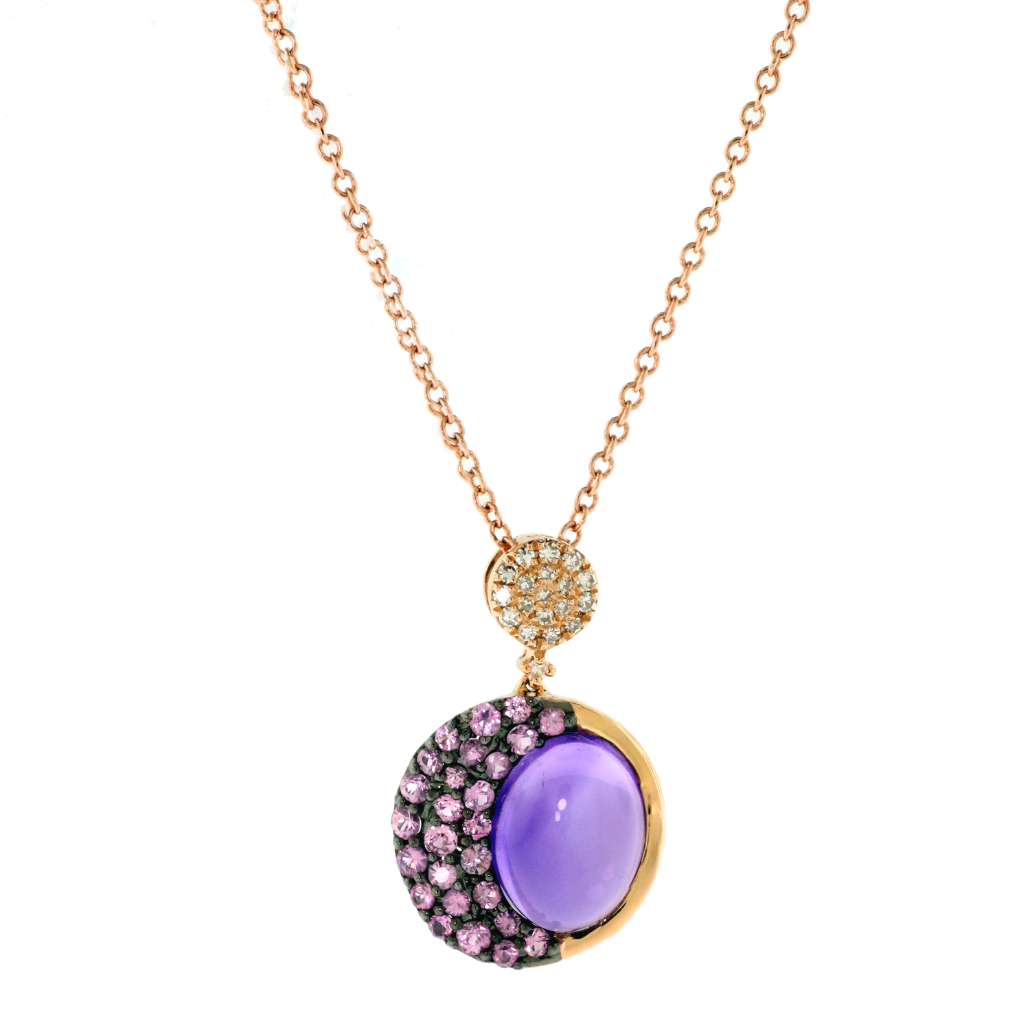 Elegant Purple Gemstone Pendant Necklace PNG image