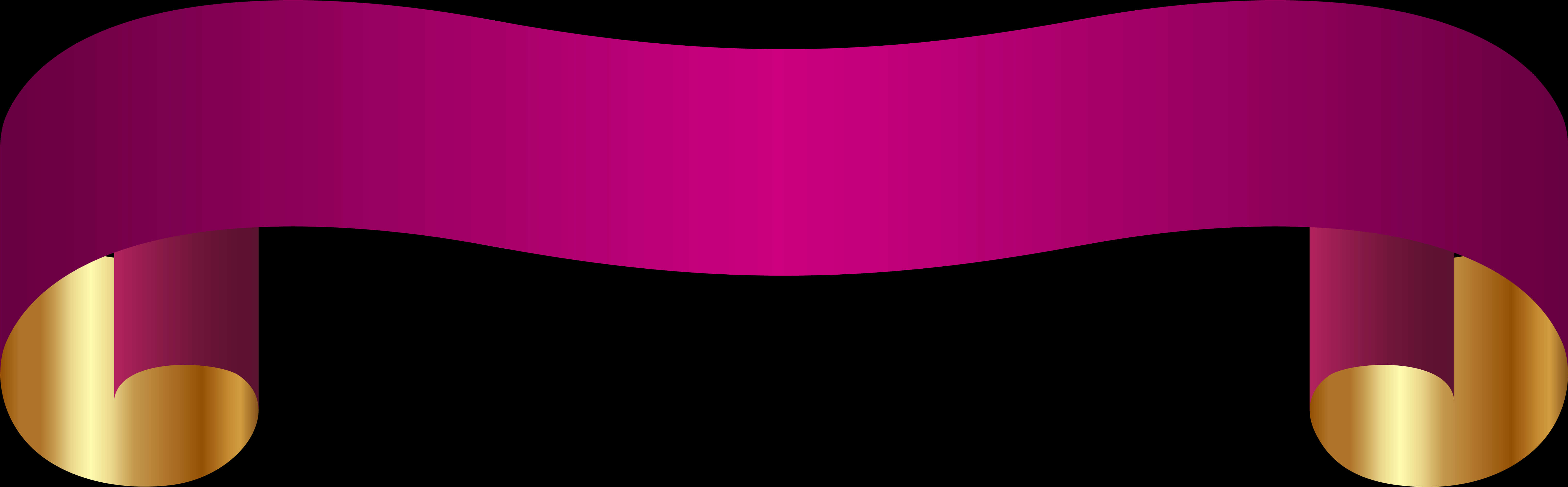 Elegant Purple Gold Banner Ribbon PNG image