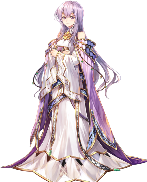 Elegant Purple Haired Anime Character PNG image