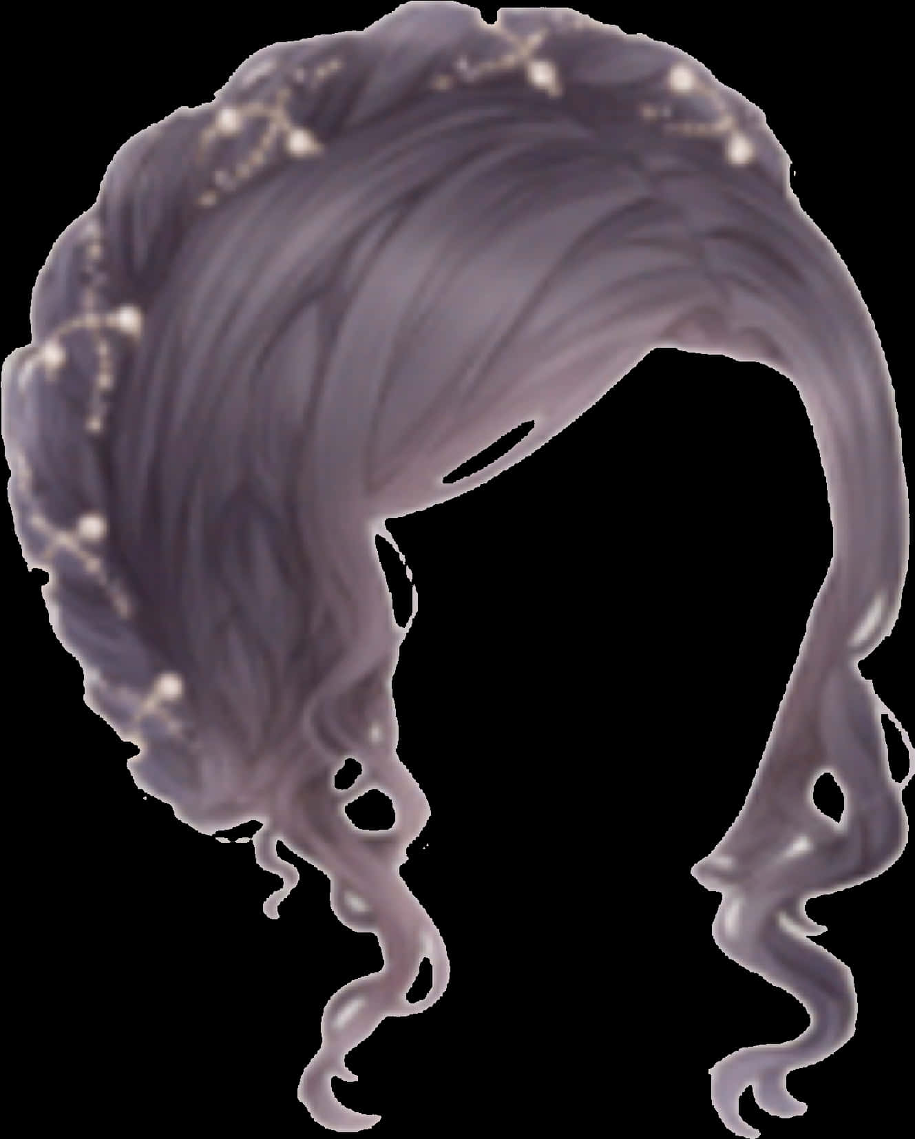 Elegant Purple Updowith Pearls PNG image