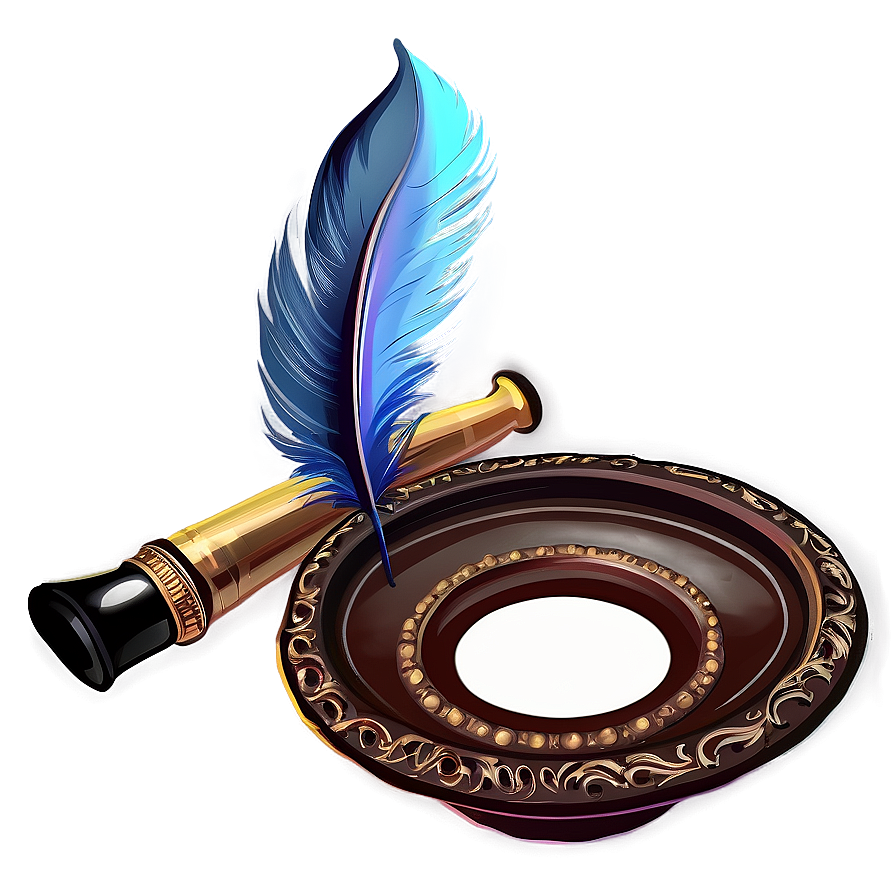 Elegant Quill And Inkwell Png 06122024 PNG image