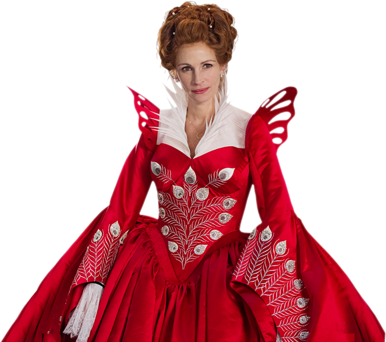 Elegant Red Dress Costume PNG image