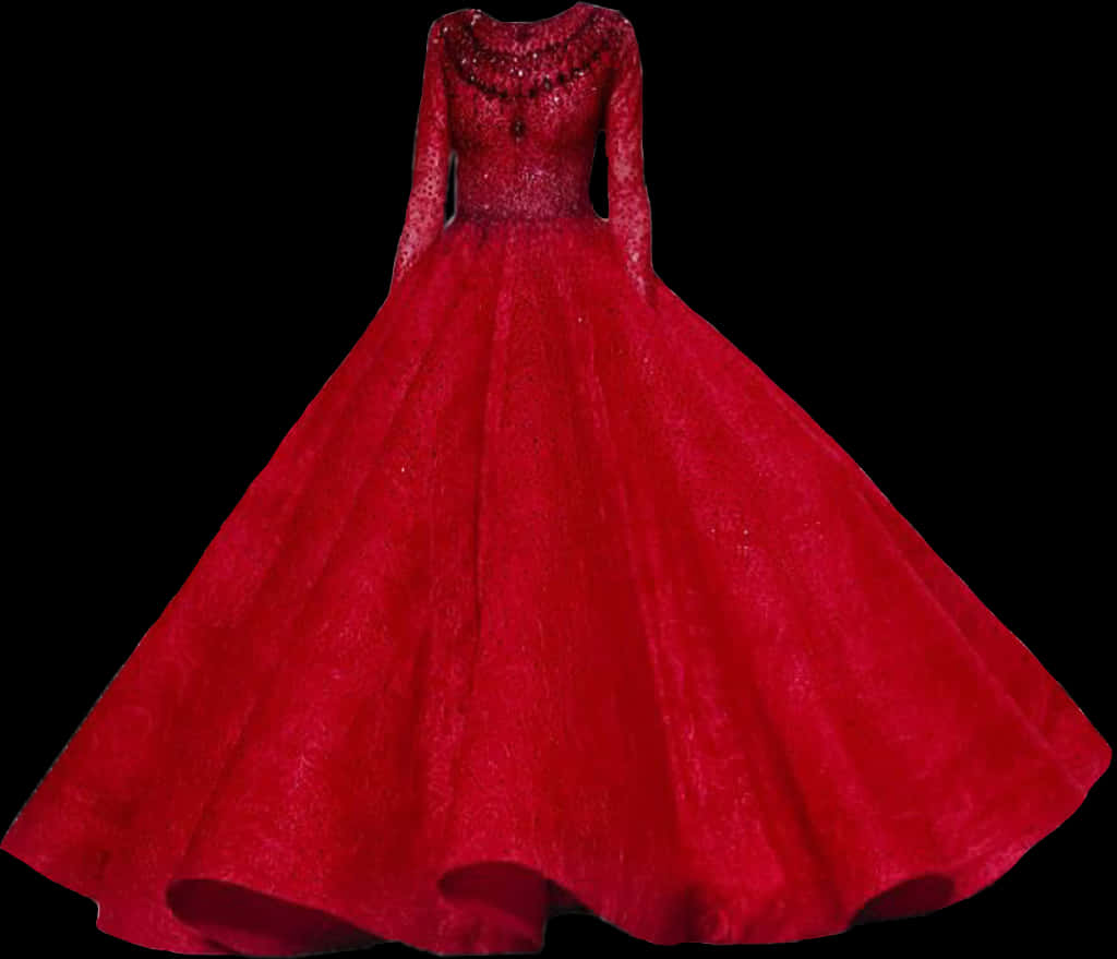 Elegant Red Evening Gown PNG image