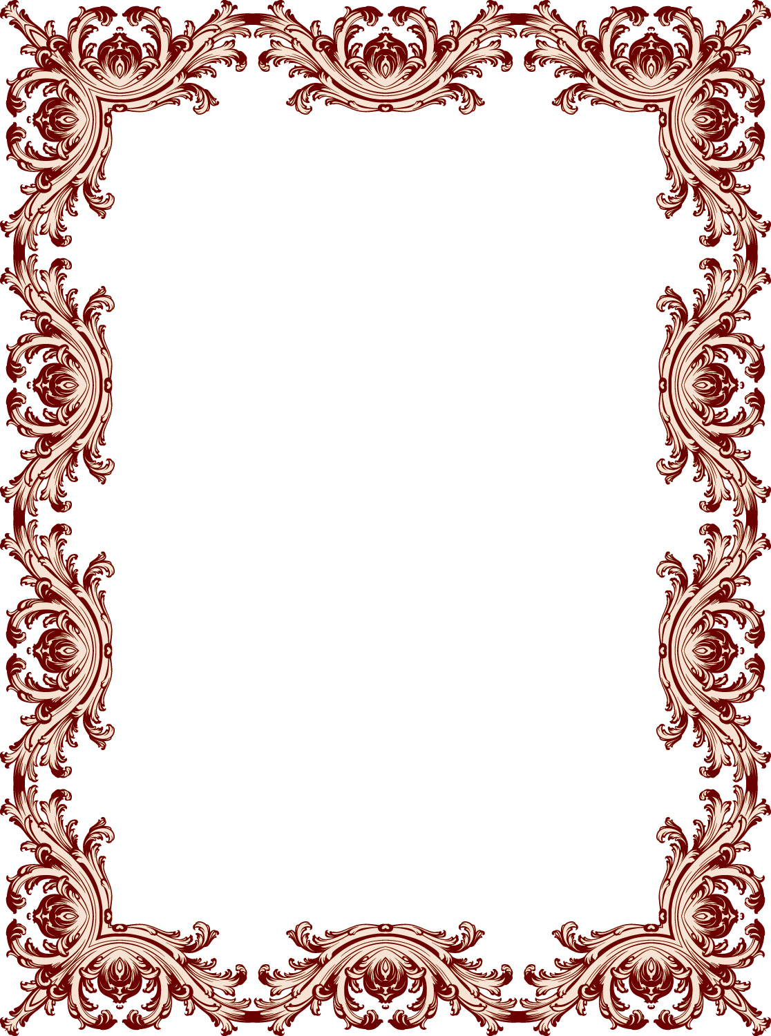 Elegant Red Floral Border Design PNG image