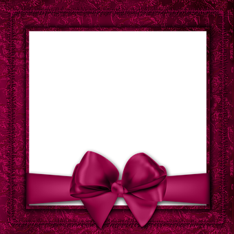 Elegant Red Framewith Bow PNG image