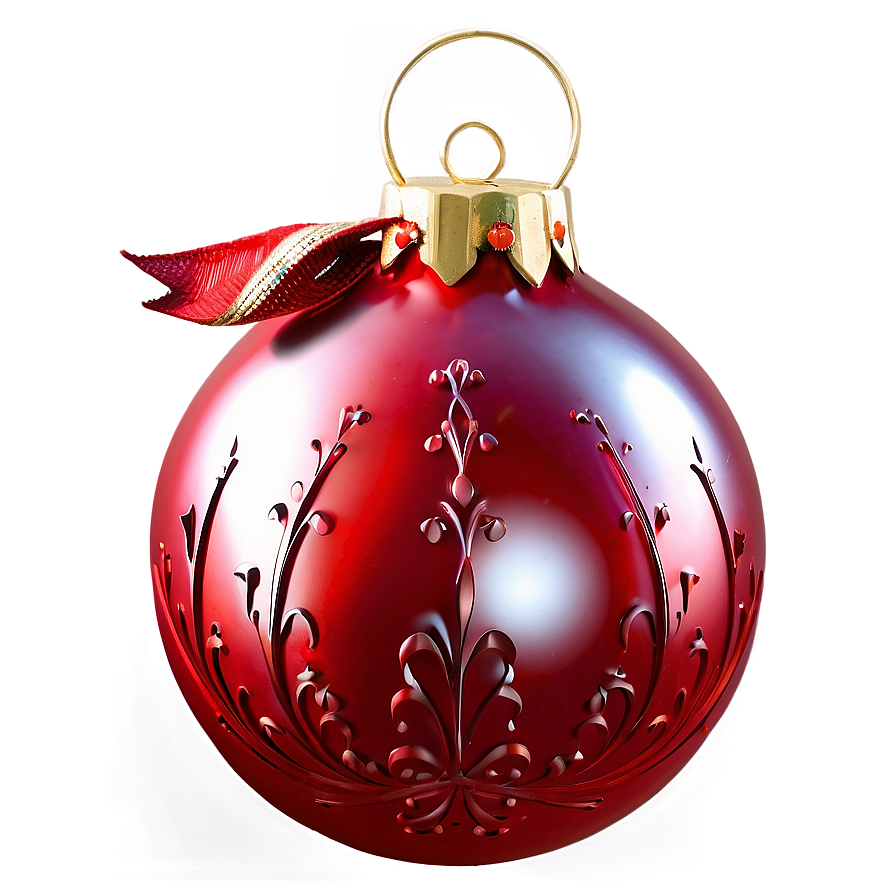 Elegant Red Ornament Png Opw81 PNG image