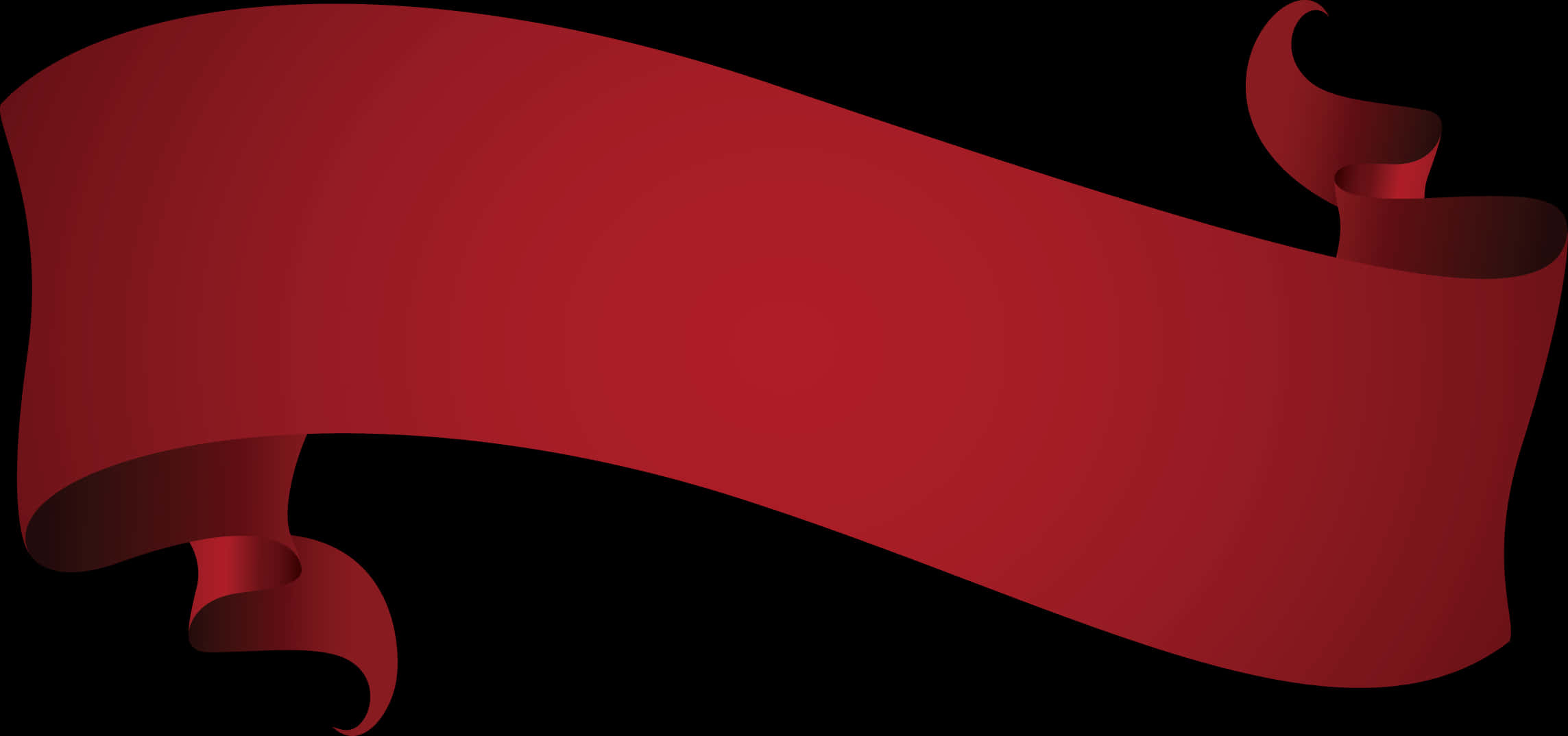 Elegant Red Ribbon Banner PNG image