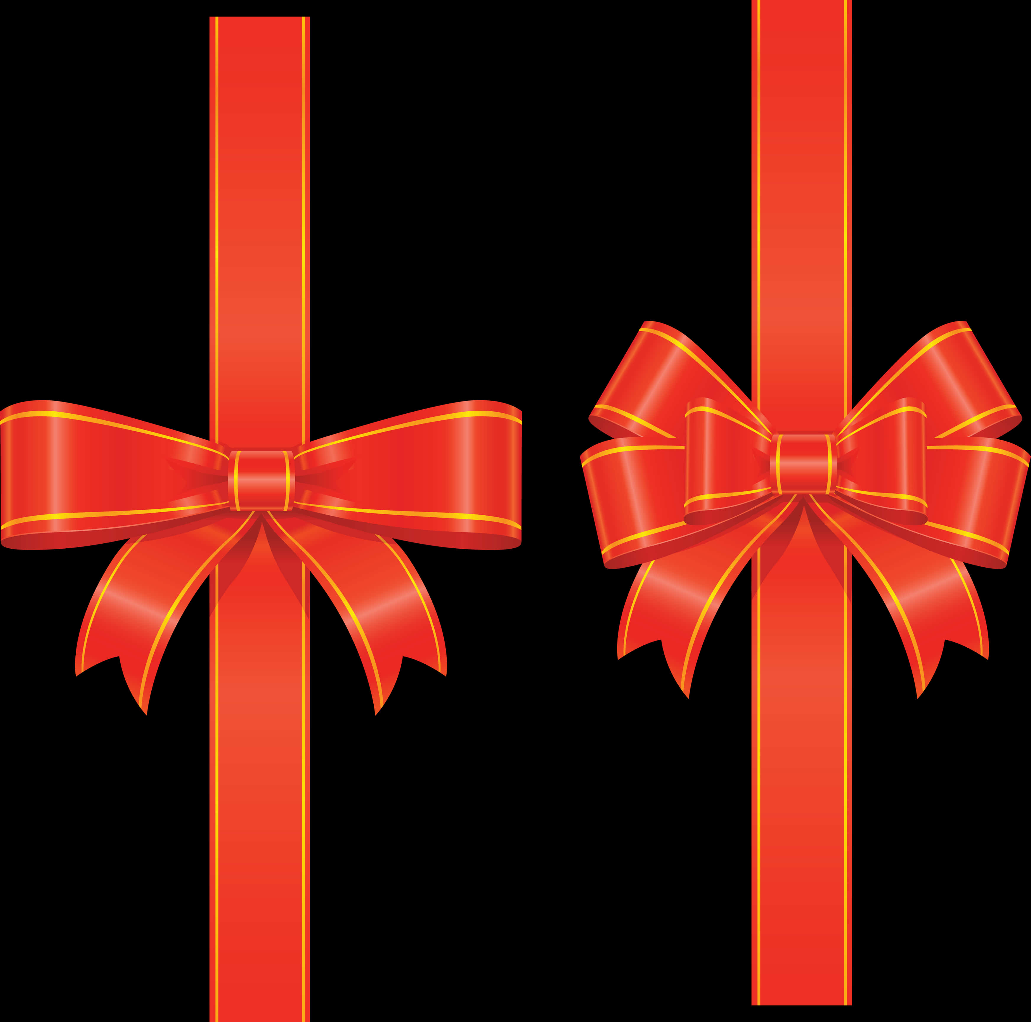 Elegant Red Ribbon Bows PNG image