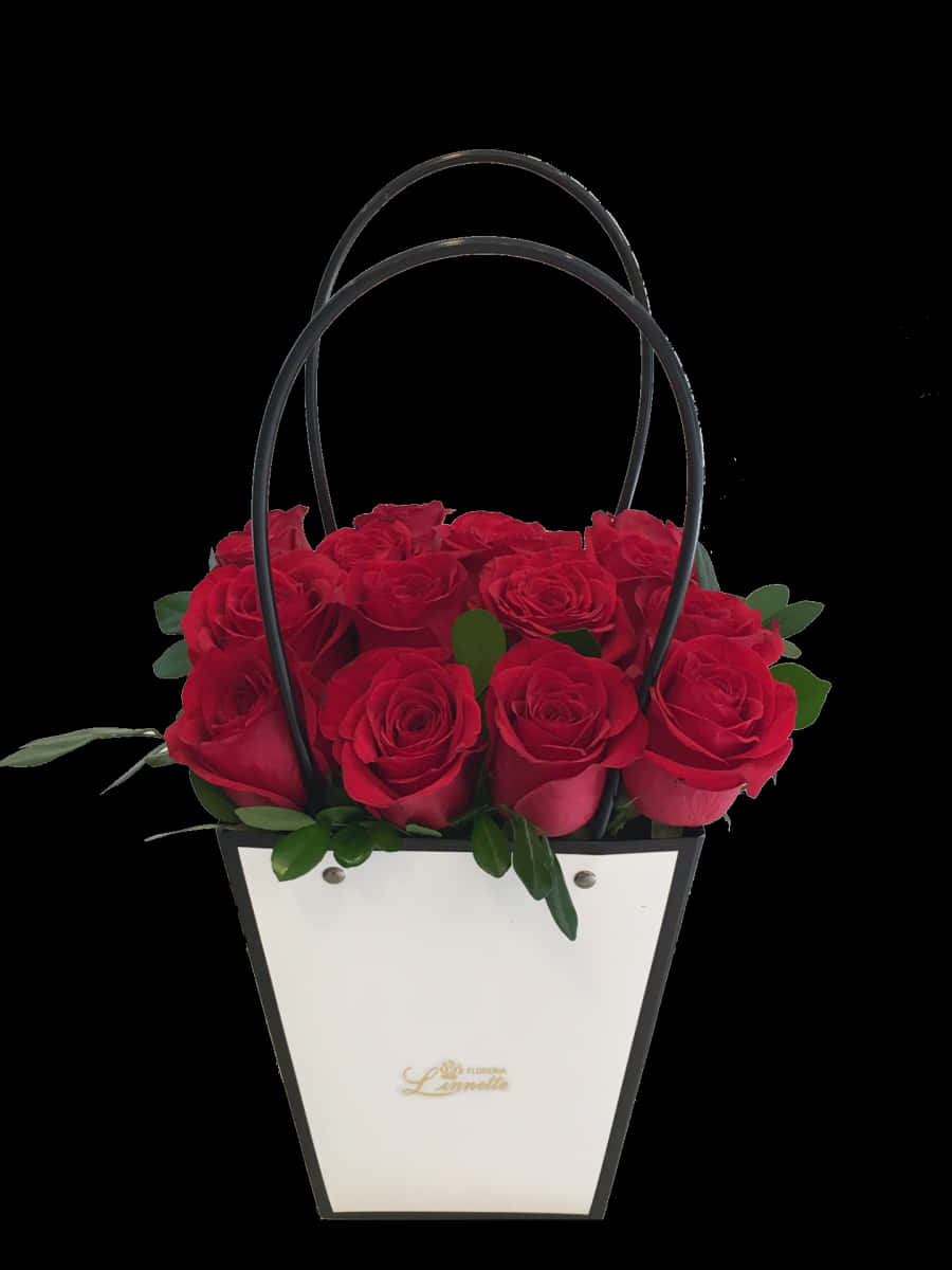 Elegant Red Rosesin White Vase PNG image