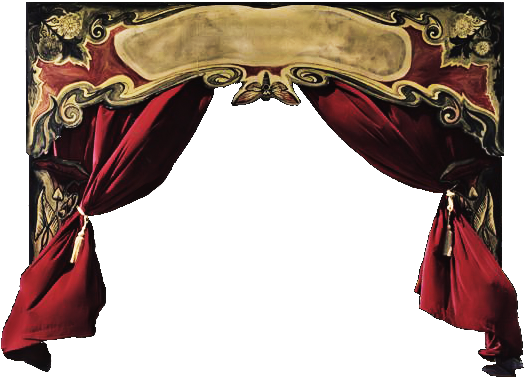 Elegant Red Theater Curtains PNG image