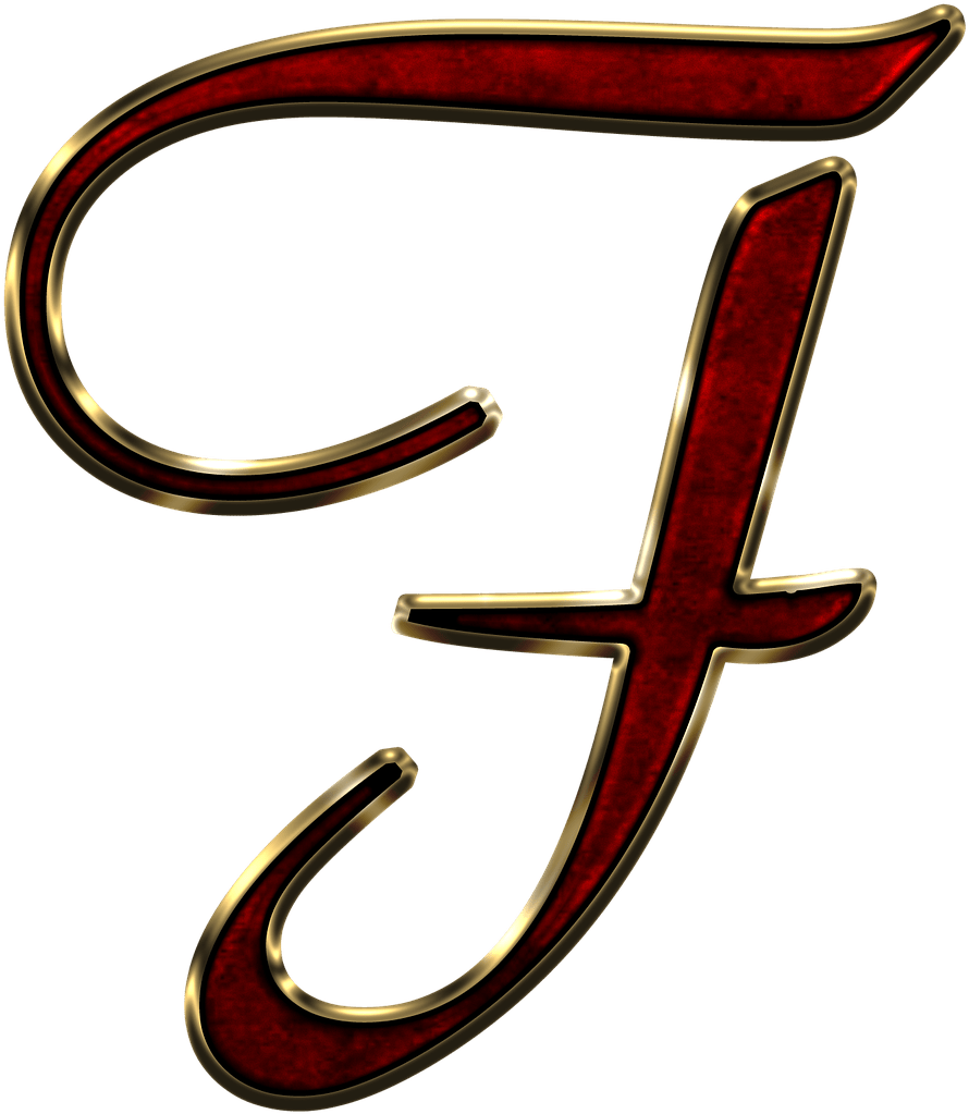 Elegant Redand Gold Letter F PNG image