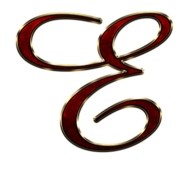 Elegant Redand Gold Letter G PNG image