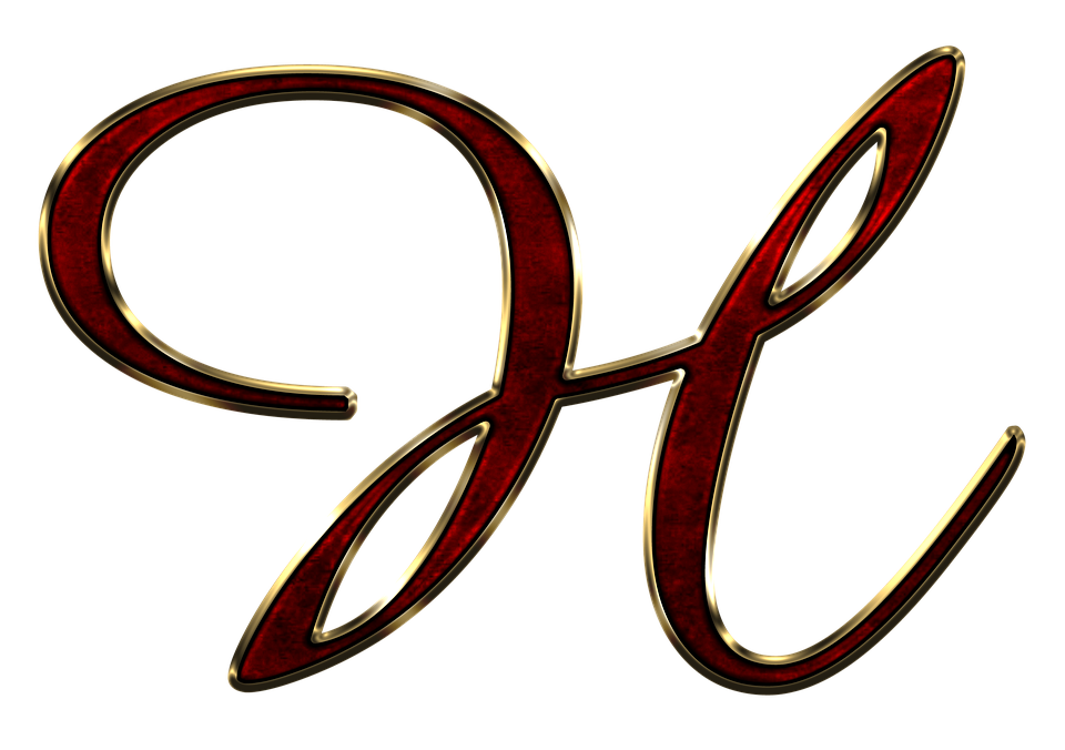Elegant Redand Gold Letter H PNG image