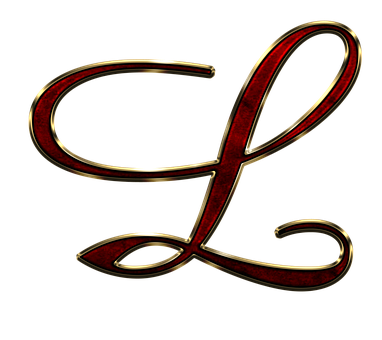 Elegant Redand Gold Letter L PNG image