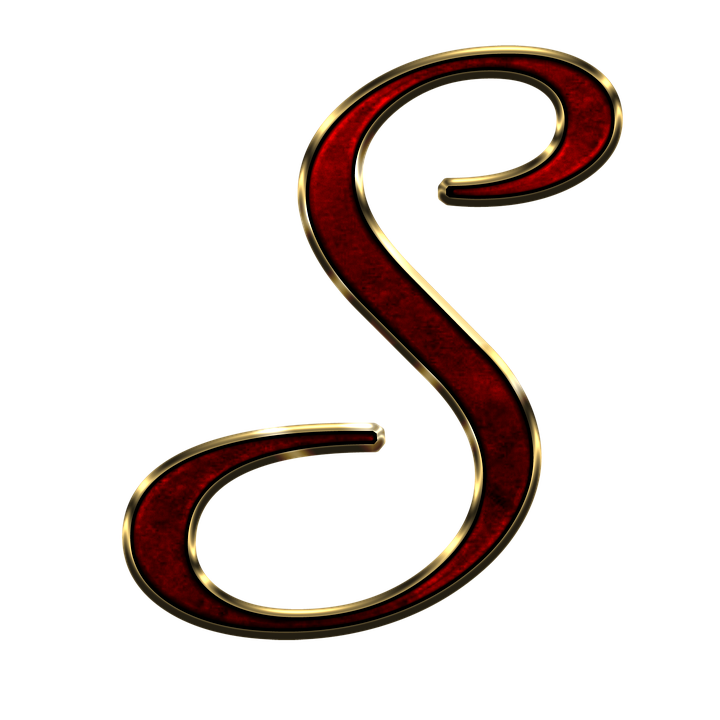 Elegant Redand Gold Letter S PNG image