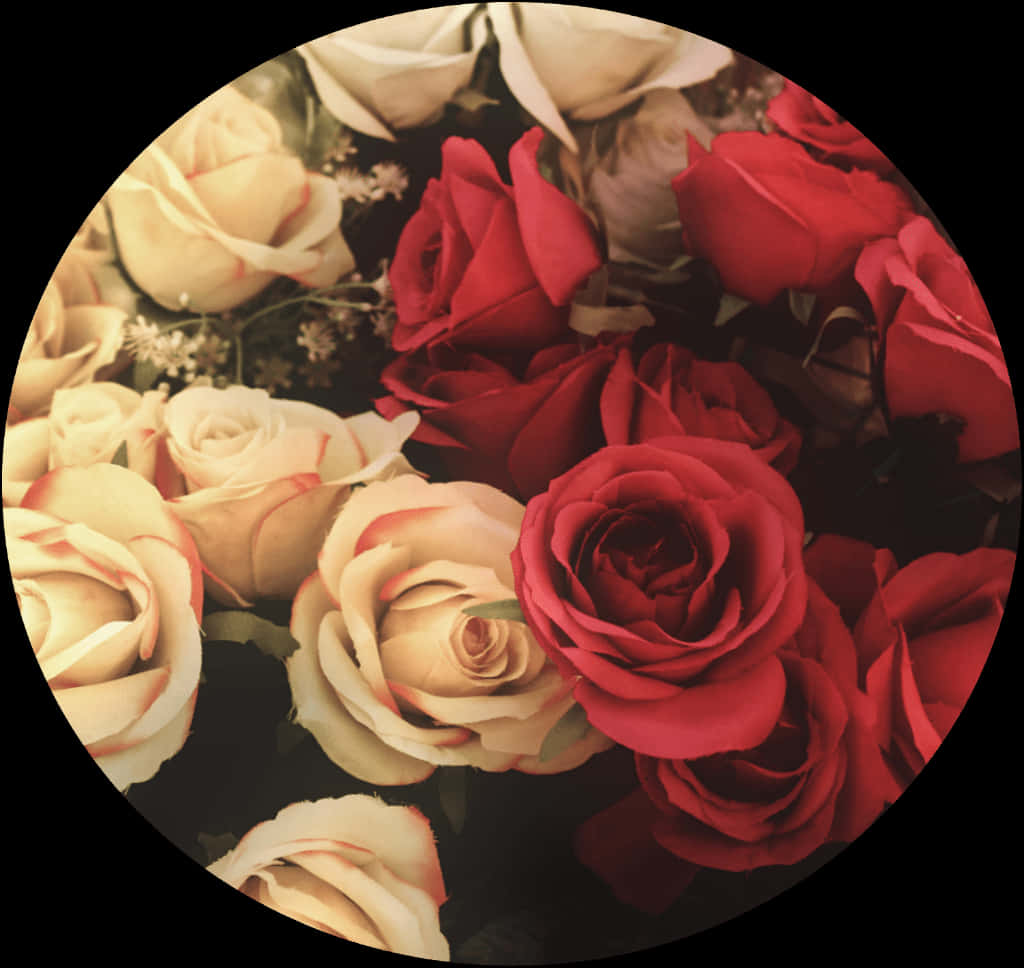 Elegant Redand White Roses PNG image