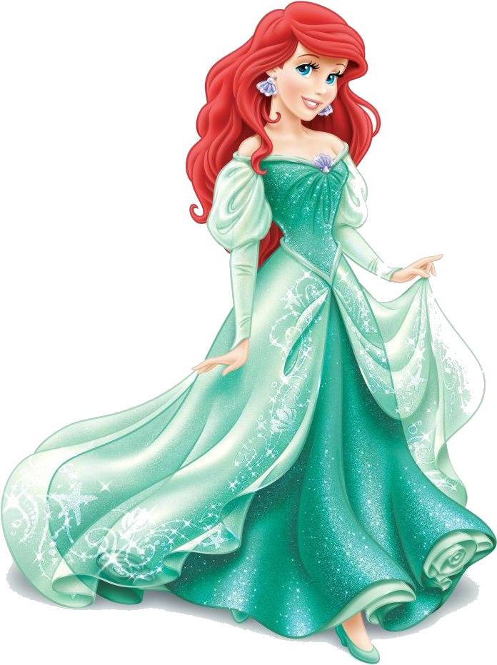 Elegant Redhead Princess Gown PNG image