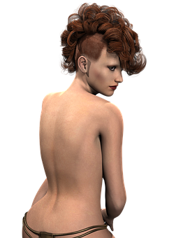 Elegant Redhead3 D Model PNG image