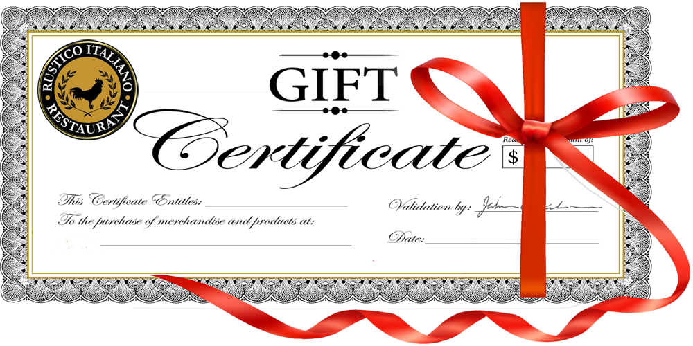 Elegant Restaurant Gift Certificate Template PNG image