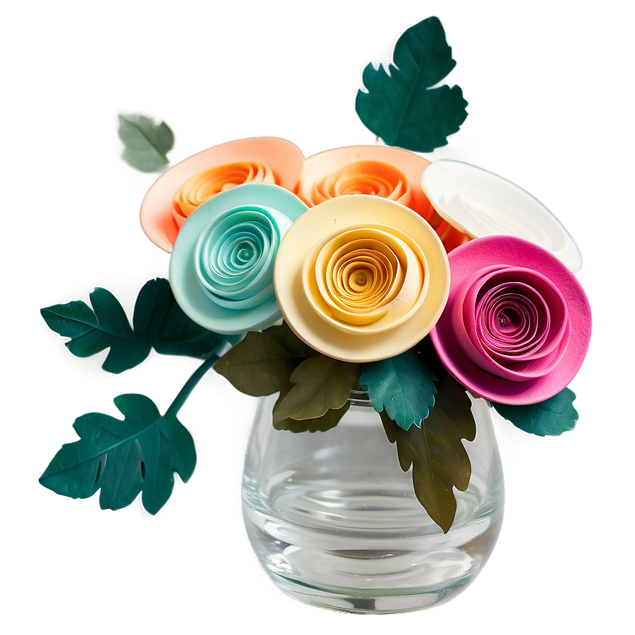 Elegant Rolled Flower Centerpiece Png 06282024 PNG image