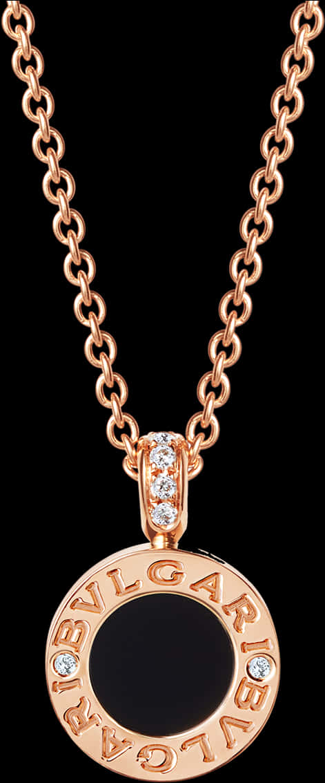 Elegant Rose Gold Pendant Necklace PNG image