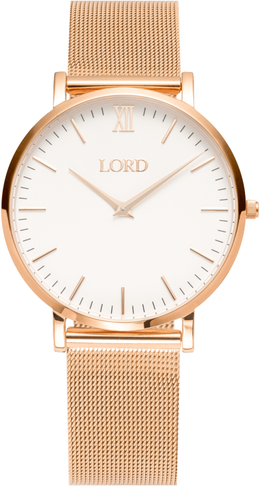 Elegant Rose Gold Wristwatch PNG image