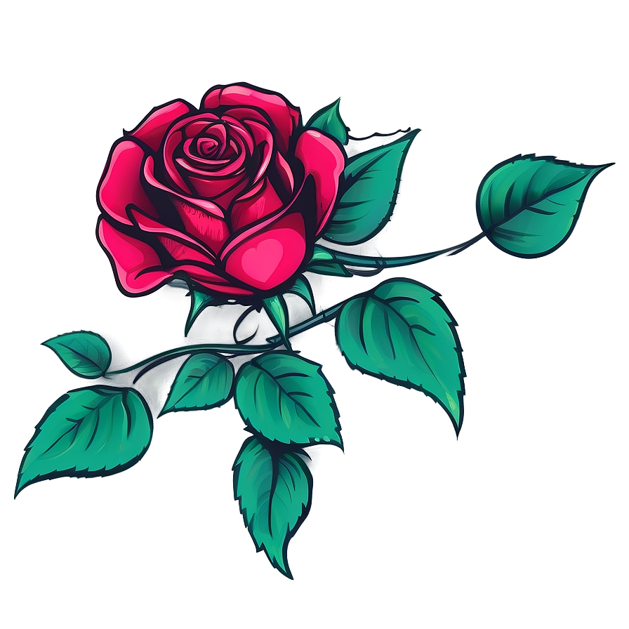 Elegant Rose Tattoo Blueprint Png 91 PNG image