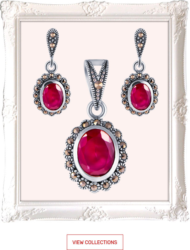 Elegant Ruby Jewelry Set PNG image