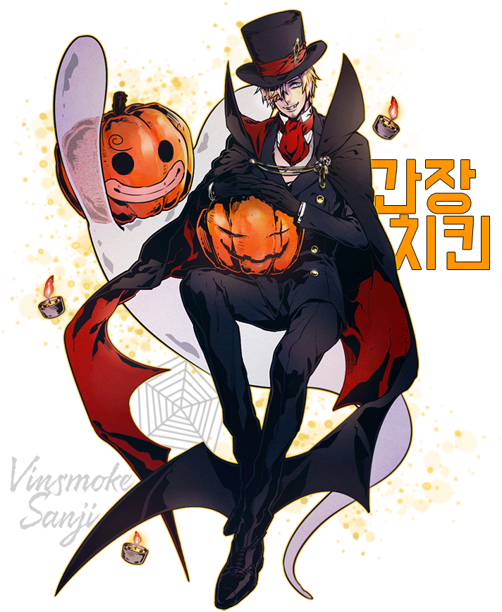 Elegant Sanji Halloween Theme PNG image