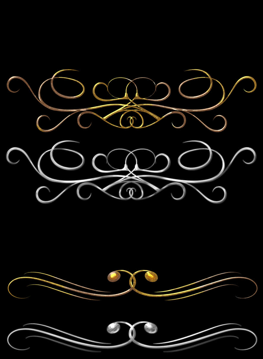 Elegant Scroll Corner Designs PNG image