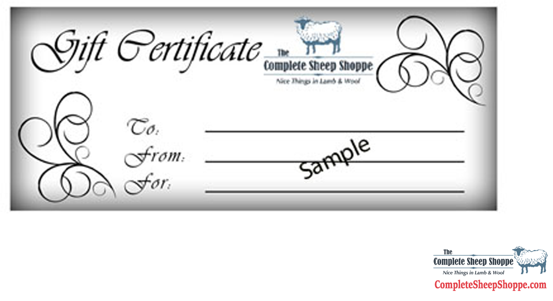 Elegant Sheep Shoppe Gift Certificate Template PNG image