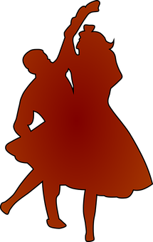 Elegant Silhouette Ballroom Dancers PNG image