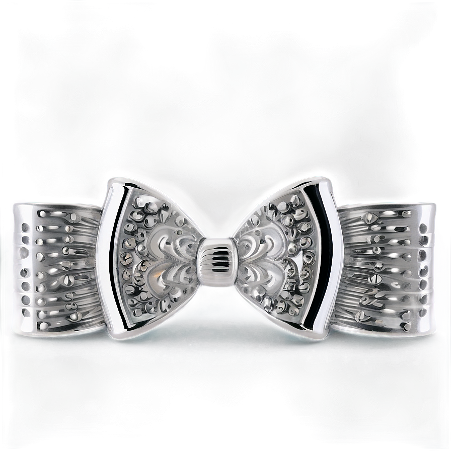 Elegant Silver Bow Png Klm PNG image