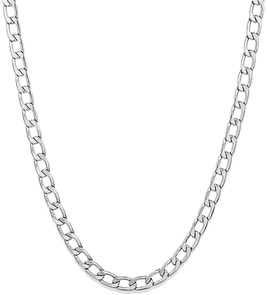 Elegant Silver Chain Necklace PNG image