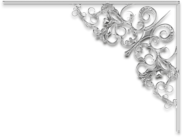 Elegant Silver Corner Design PNG image