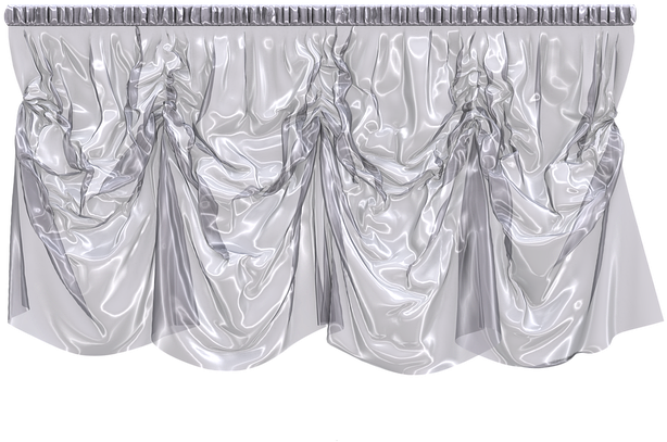 Elegant Silver Curtain Design PNG image