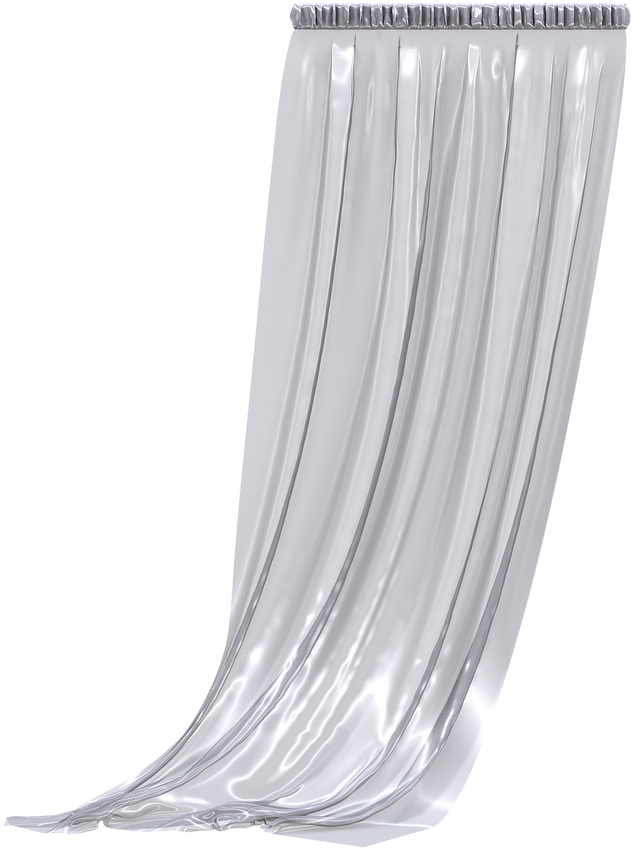 Elegant Silver Curtain Drapery PNG image