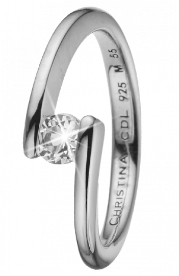 Elegant Silver Diamond Ring PNG image