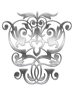 Elegant Silver Floral Design.png PNG image